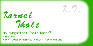 kornel tholt business card